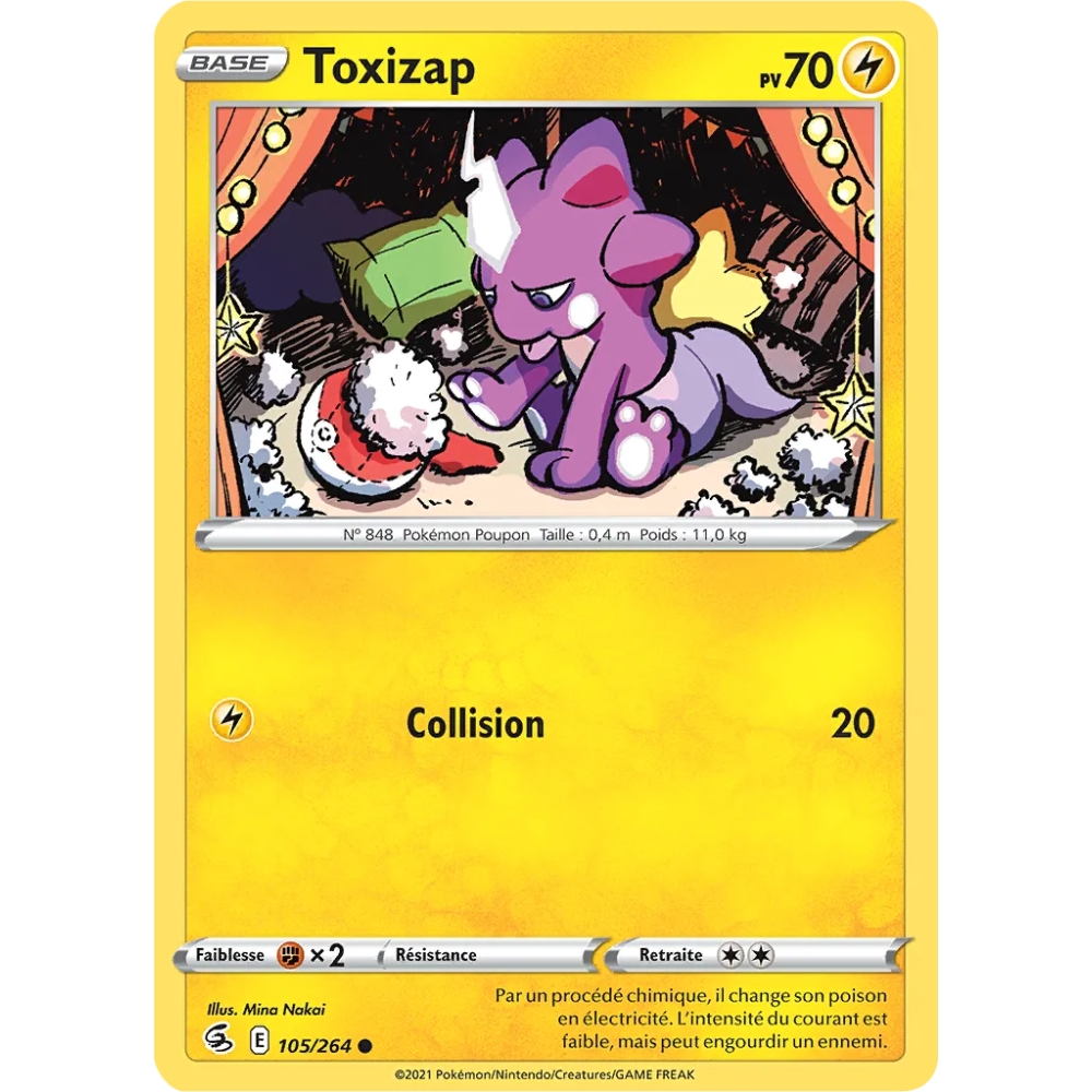 Carte Toxizap - Commune (Brillante) de Pokémon Poing de Fusion 105/264