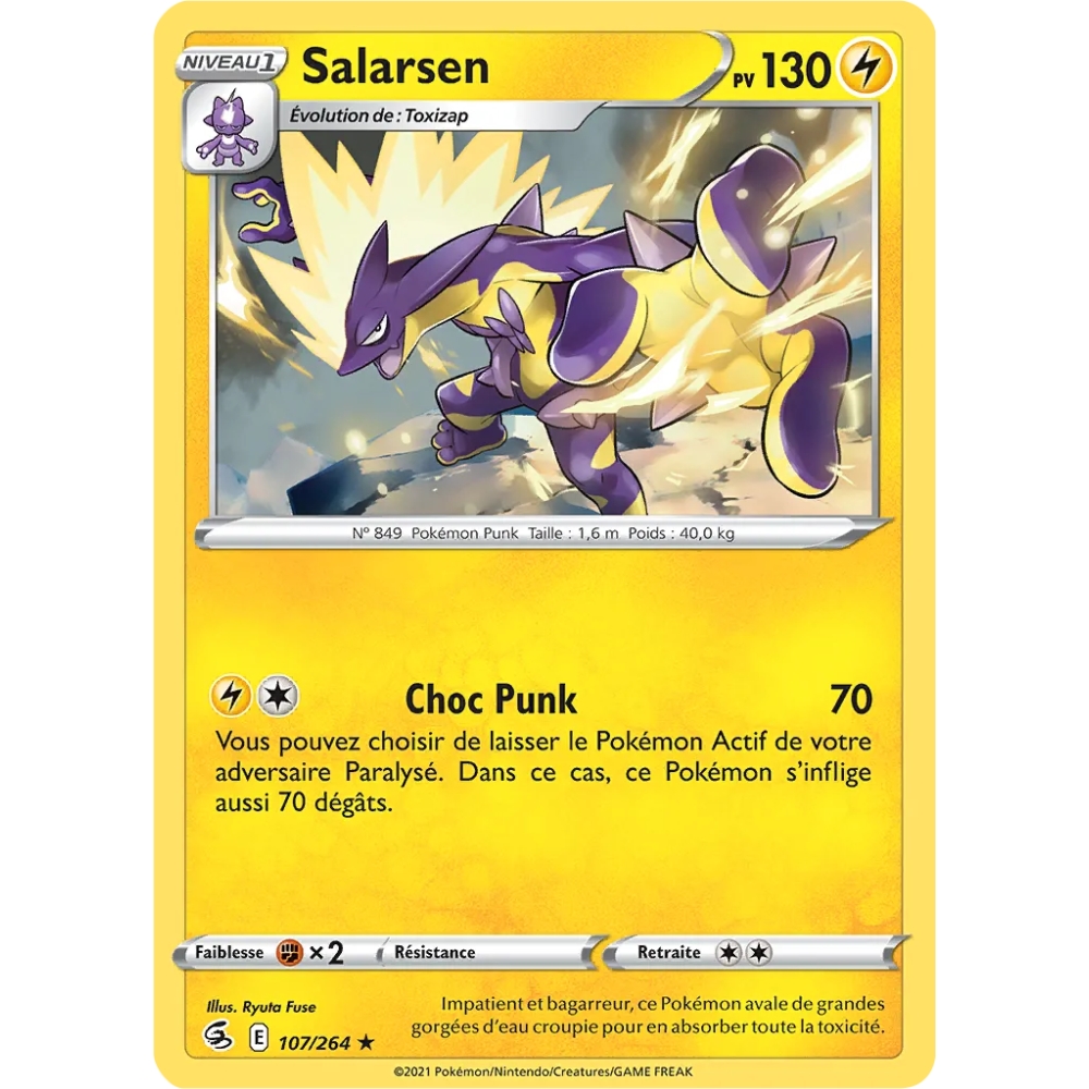 Carte Salarsen - Holographique rare de Pokémon Poing de Fusion 107/264