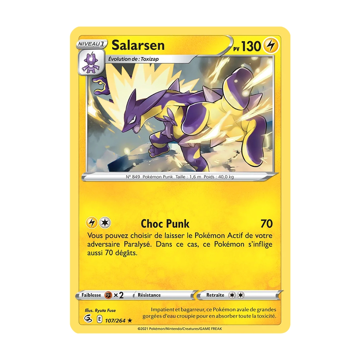 Carte Salarsen - Holographique rare de Pokémon Poing de Fusion 107/264