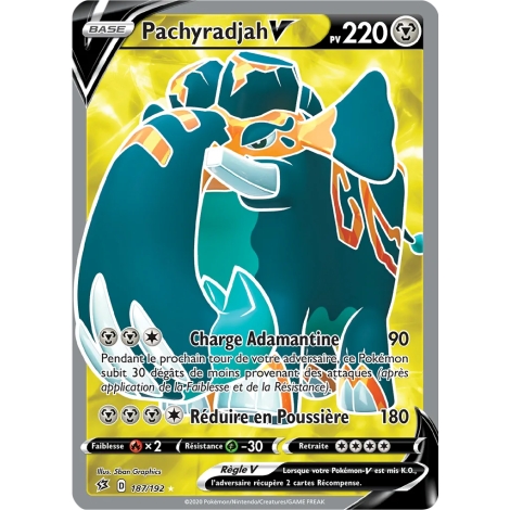 Pachyradjah 187/192 : Joyau Ultra rare de l'extension Pokémon Épée et Bouclier Clash des Rebelles