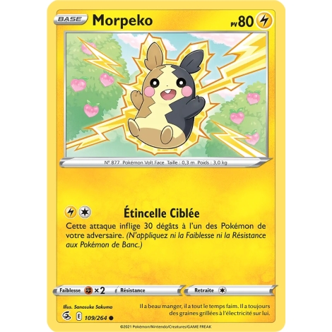 Carte Morpeko - Commune (Brillante) de Pokémon Poing de Fusion 109/264