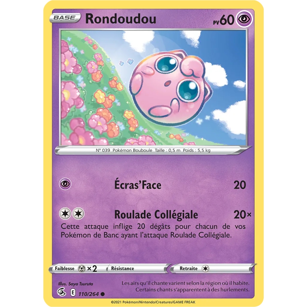 Carte Rondoudou - Commune (Brillante) de Pokémon Poing de Fusion 110/264