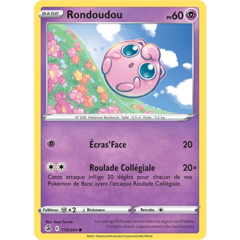 Carte Rondoudou - Commune (Brillante) de Pokémon Poing de Fusion 110/264