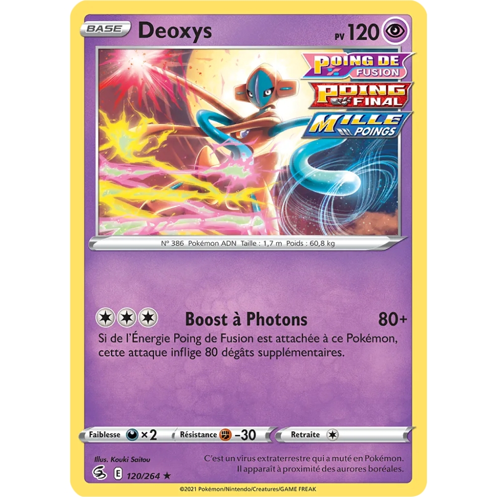 Deoxys 120/264  rare de l'extension Pokémon Poing de Fusion