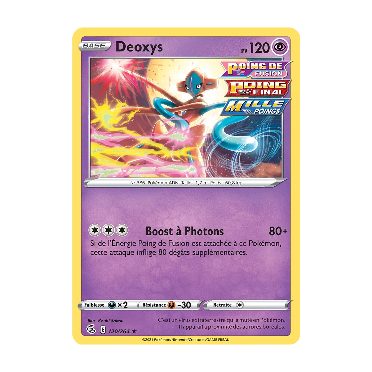 Deoxys 120/264  rare de l'extension Pokémon Poing de Fusion