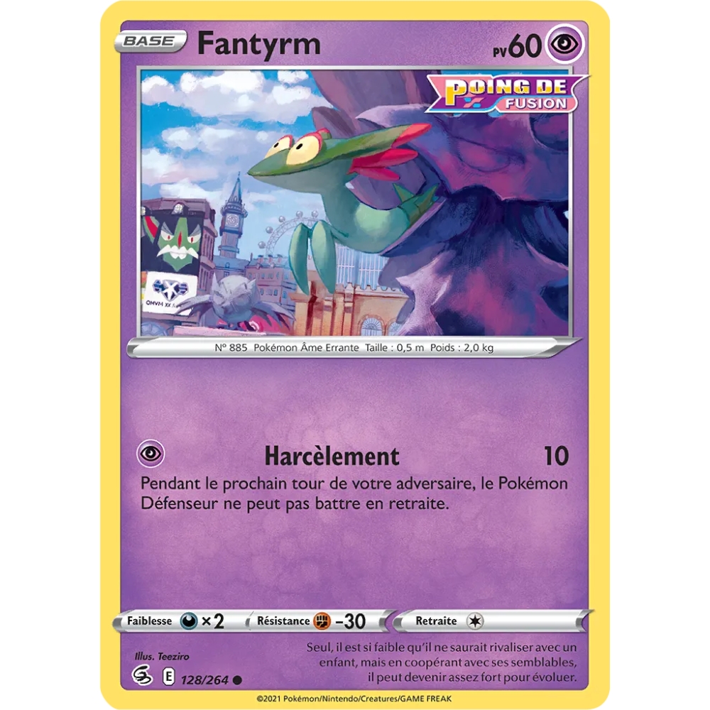 Fantyrm 128/264 Brillante de l'extension Pokémon Poing de Fusion