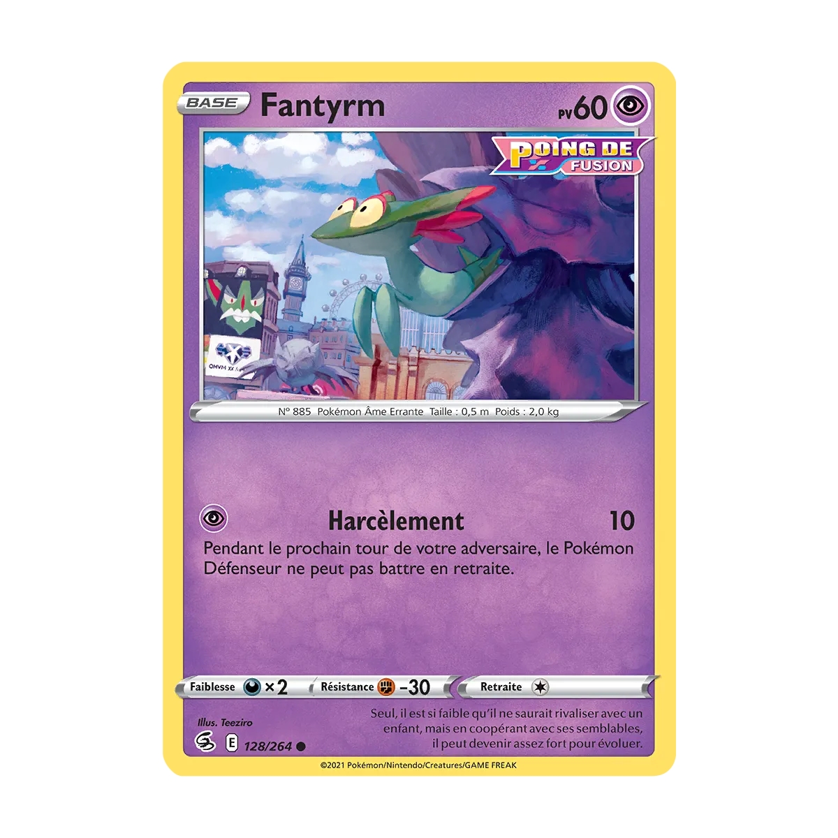 Fantyrm 128/264 Brillante de l'extension Pokémon Poing de Fusion