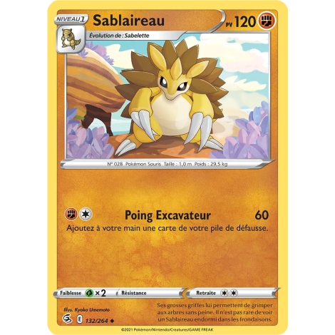 Sablaireau 132/264 : Joyau Peu commune (Brillante) de l'extension Pokémon Poing de Fusion