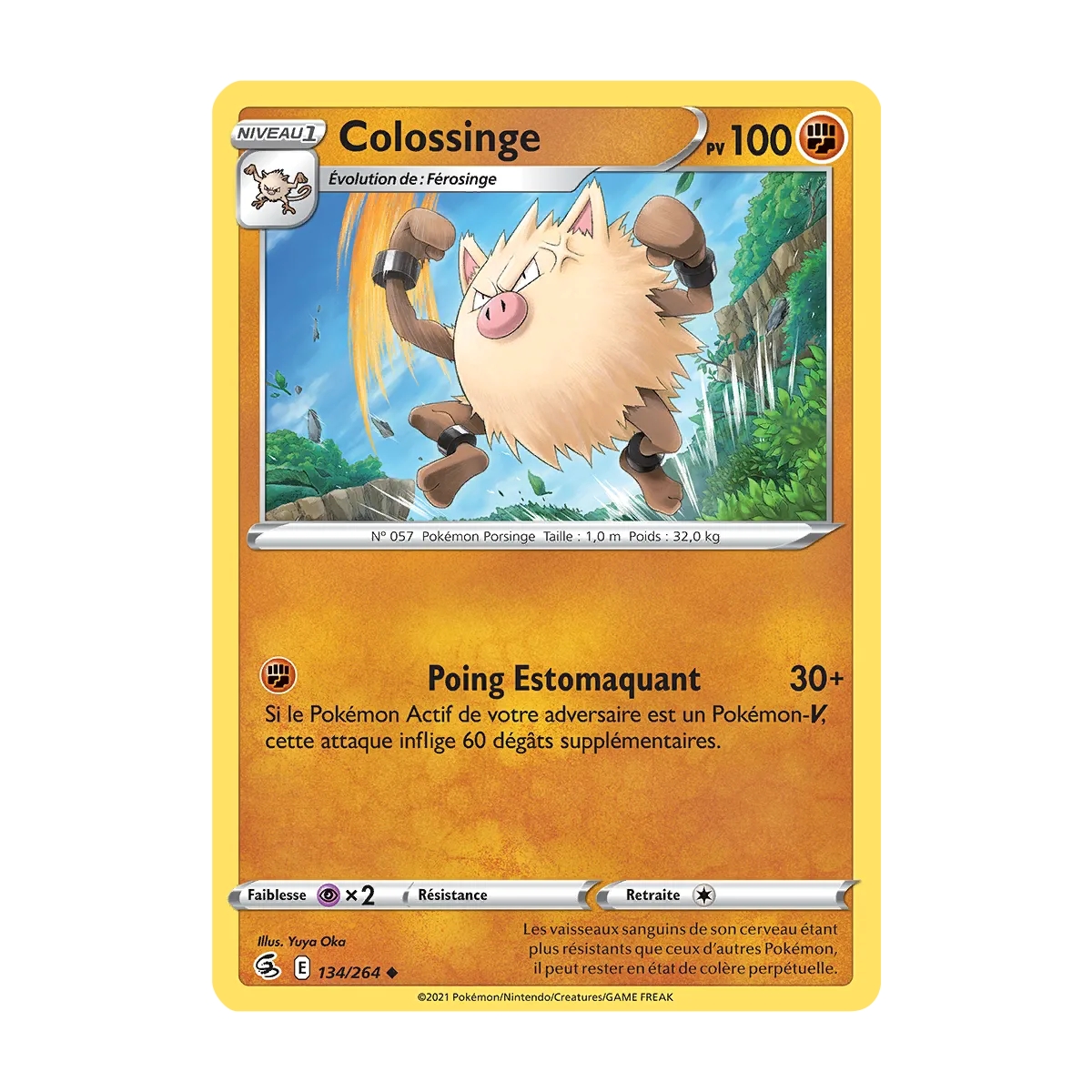 Colossinge 134/264 Brillante de l'extension Pokémon Poing de Fusion