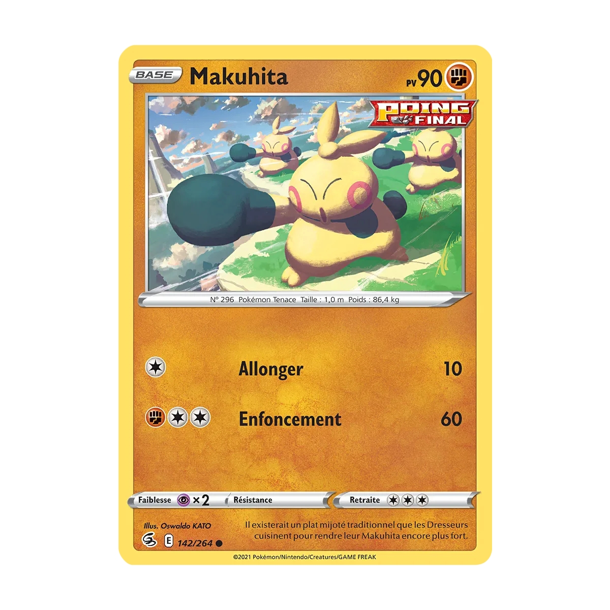 Makuhita 142/264 : Joyau Commune (Brillante) de l'extension Pokémon Poing de Fusion