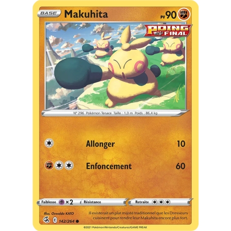 Makuhita 142/264 : Joyau Commune (Brillante) de l'extension Pokémon Poing de Fusion