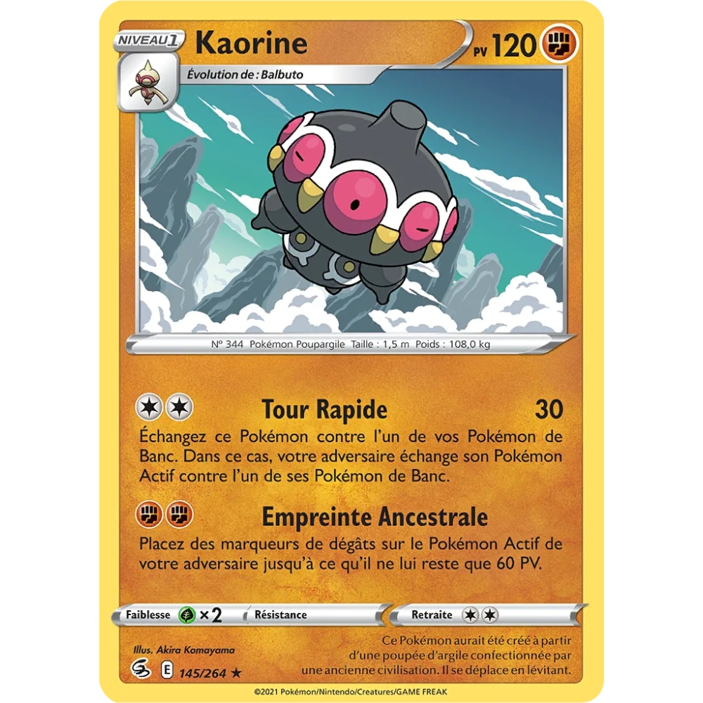 Carte Kaorine - Rare (Brillante) de Pokémon Poing de Fusion 145/264