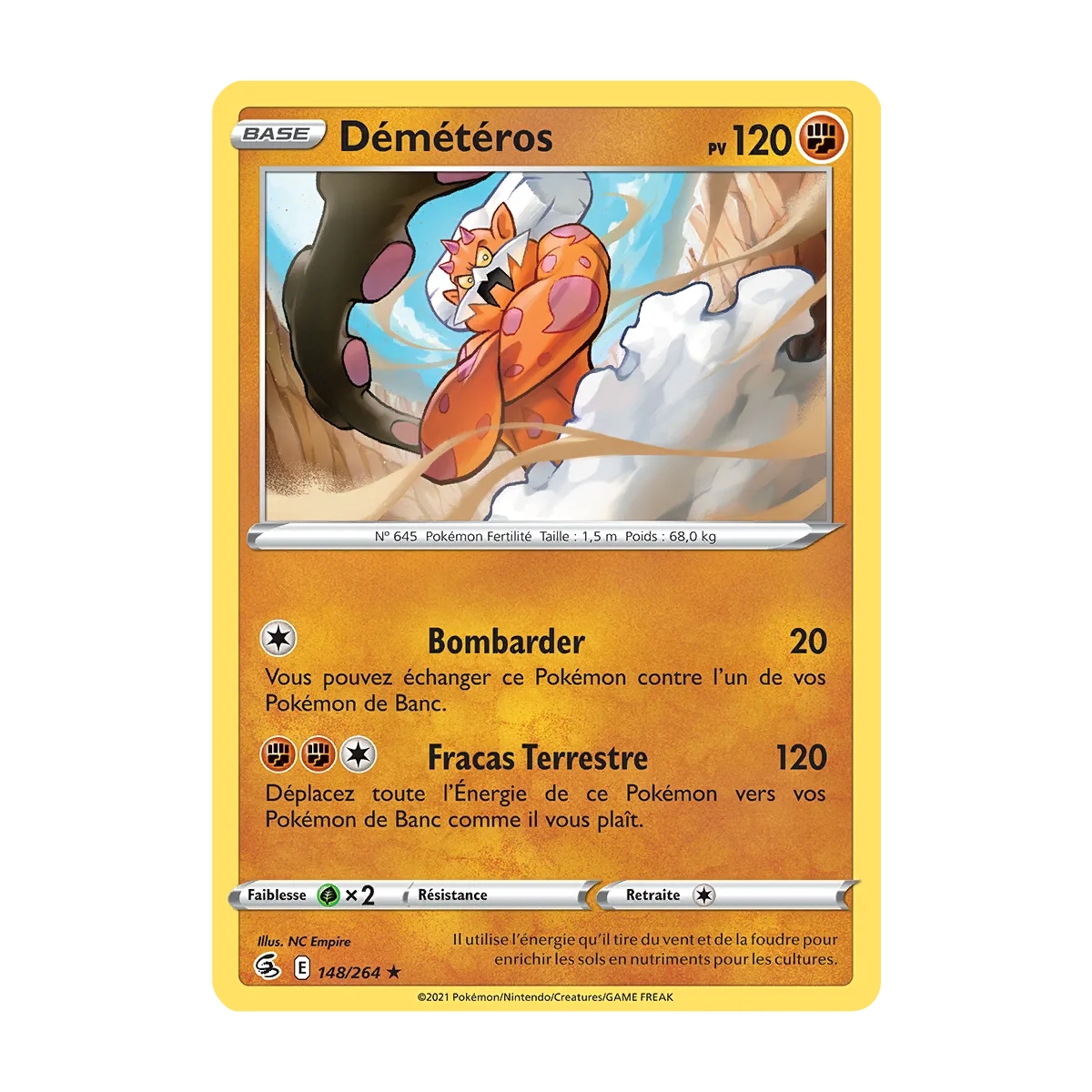 Démétéros 148/264 rare de l'extension Pokémon Poing de Fusion