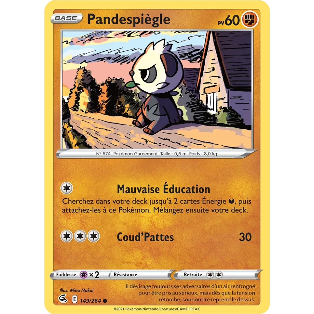 Carte Pandespiègle - Commune (Brillante) de Pokémon Poing de Fusion 149/264