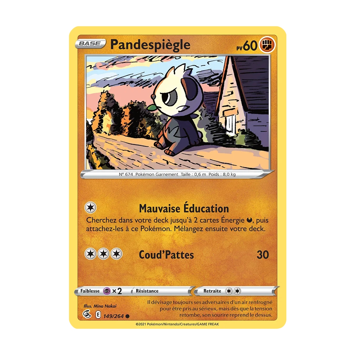 Carte Pandespiègle - Commune (Brillante) de Pokémon Poing de Fusion 149/264