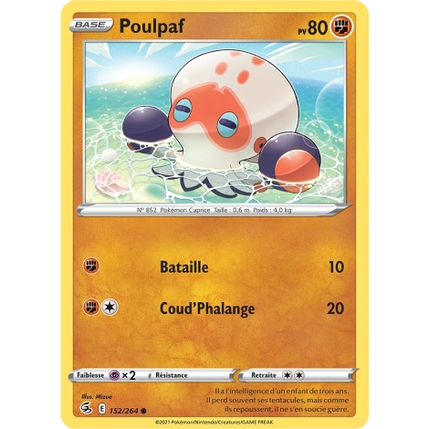 Poulpaf 152/264 Brillante de l'extension Pokémon Poing de Fusion