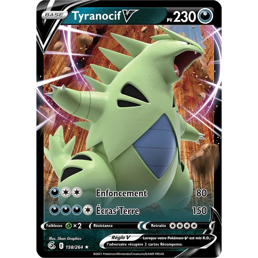 Tyranocif 158/264 rare V de l'extension Pokémon Poing de Fusion