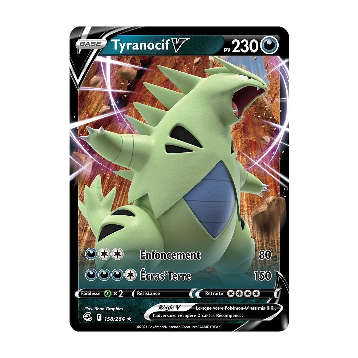 Tyranocif 158/264 rare V de l'extension Pokémon Poing de Fusion