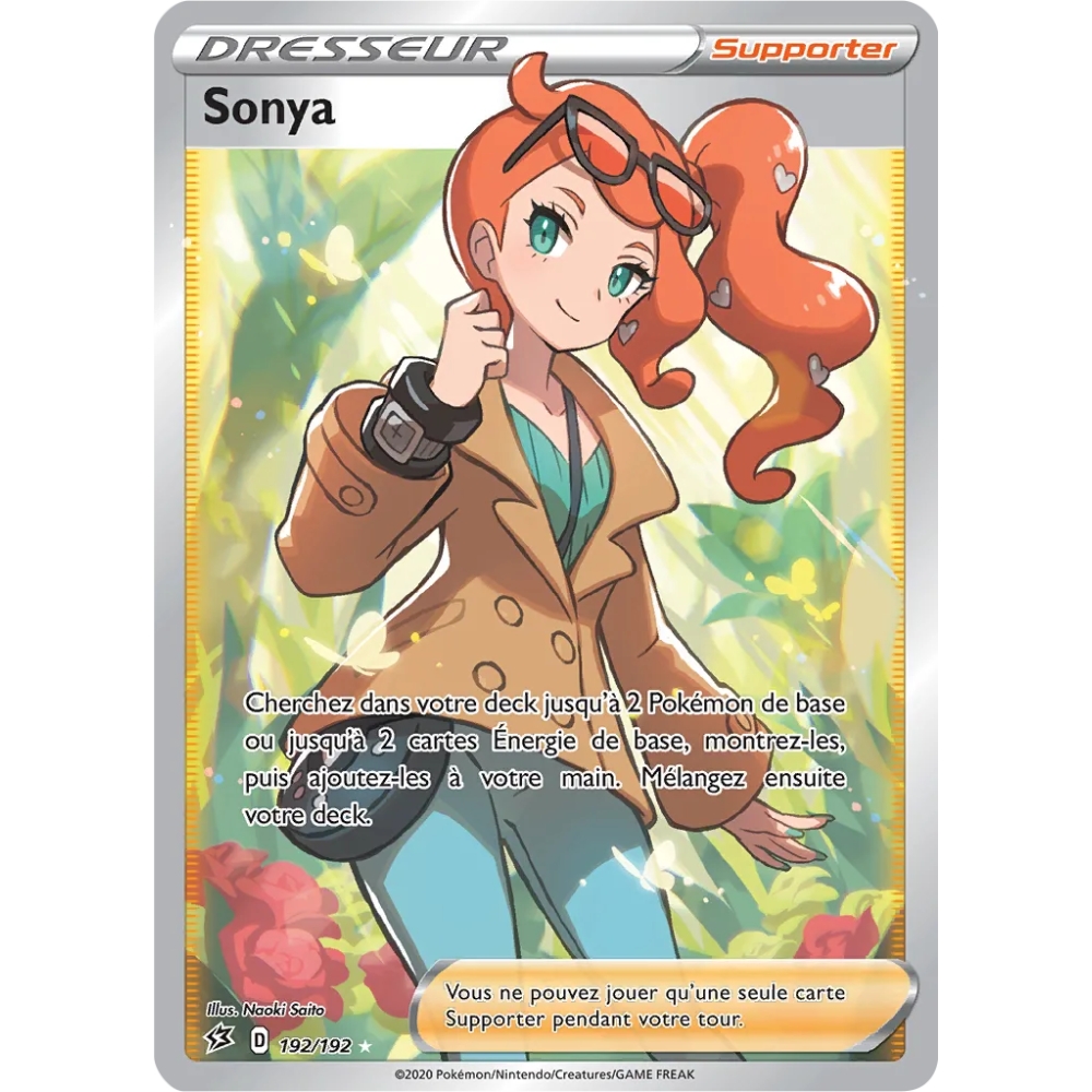 Carte Sonya - Ultra rare de Pokémon Épée et Bouclier Clash des Rebelles 192/192