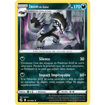 Ixon de Galar, carte Holographique rare de la série Poing de Fusion
