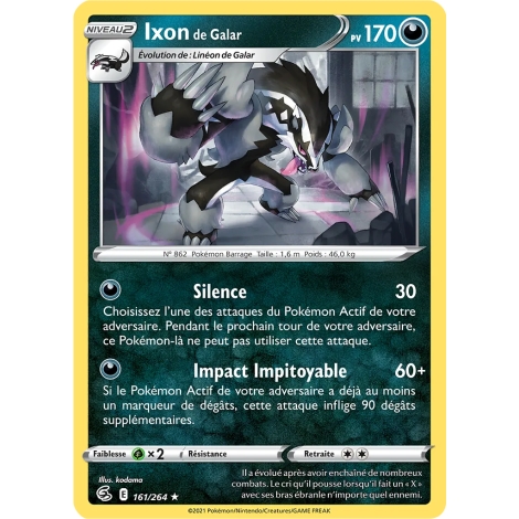 Ixon de Galar, carte Holographique rare de la série Poing de Fusion