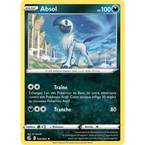 Absol 164/264 Joyau Rare Brillante extension Pokémon Poing de Fusion