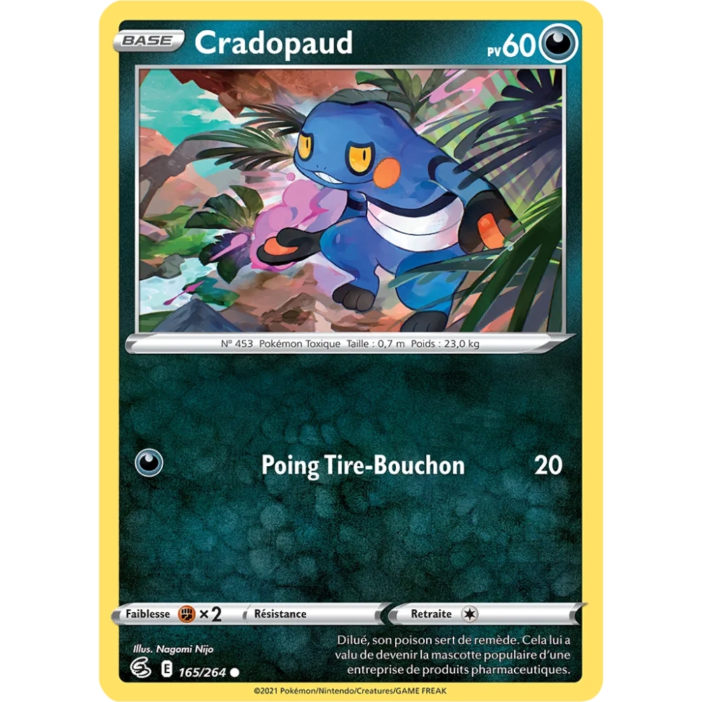 Cradopaud 165/264 : Joyau Commune (Brillante) de l'extension Pokémon Poing de Fusion