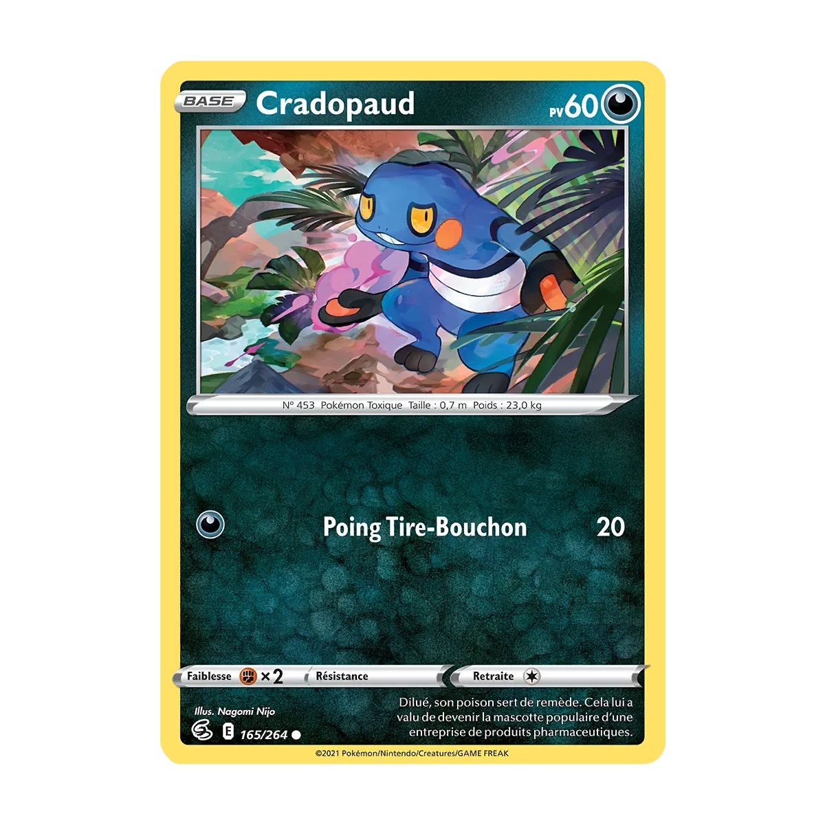 Cradopaud 165/264 : Joyau Commune (Brillante) de l'extension Pokémon Poing de Fusion