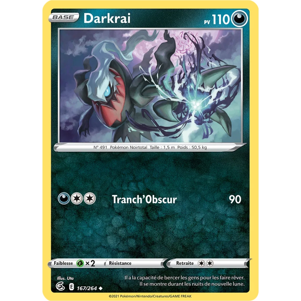 Darkrai 167/264 Brillante de l'extension Pokémon Poing de Fusion