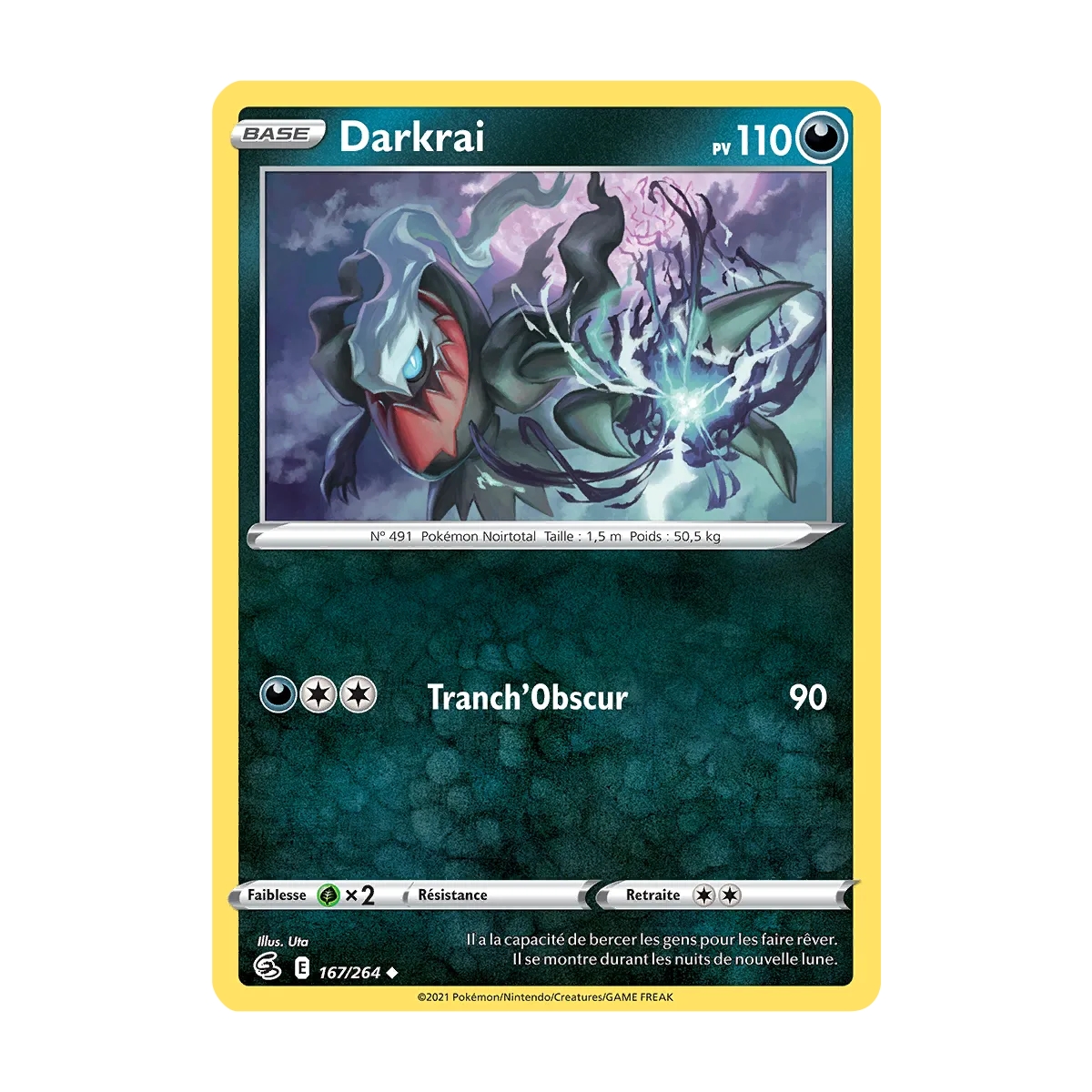 Darkrai 167/264 Brillante de l'extension Pokémon Poing de Fusion