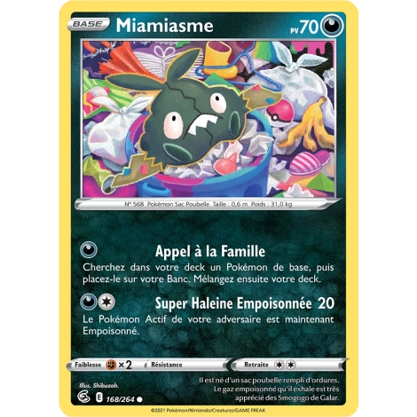 Miamiasme 168/264 : Joyau Commune (Brillante) de l'extension Pokémon Poing de Fusion