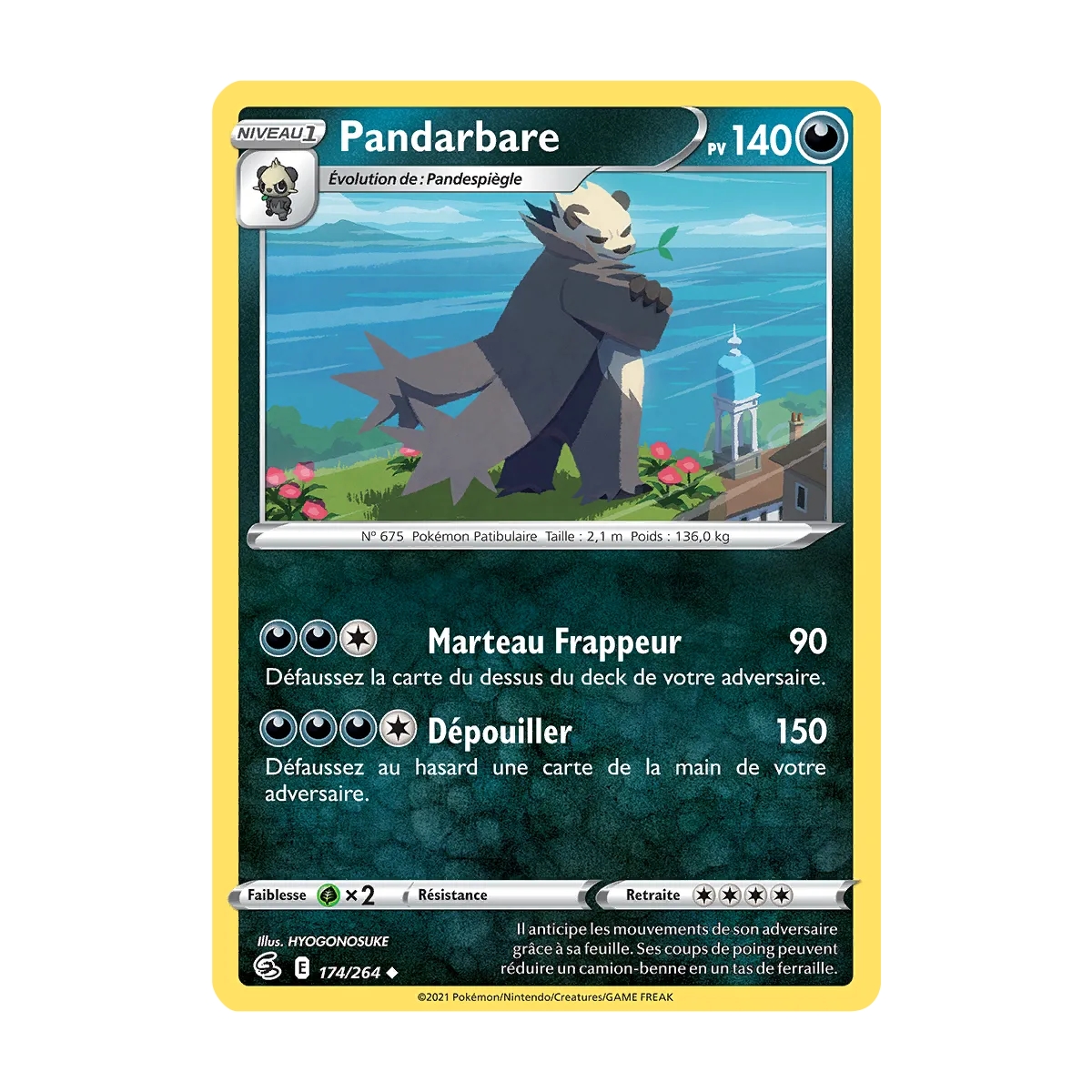 Pandarbare 174/264 : Joyau Peu commune (Brillante) de l'extension Pokémon Poing de Fusion