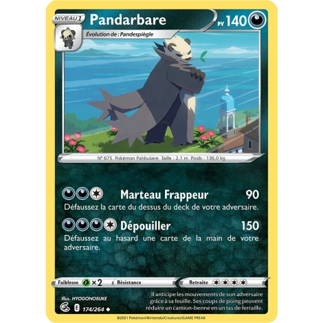 Pandarbare 174/264 : Joyau Peu commune (Brillante) de l'extension Pokémon Poing de Fusion