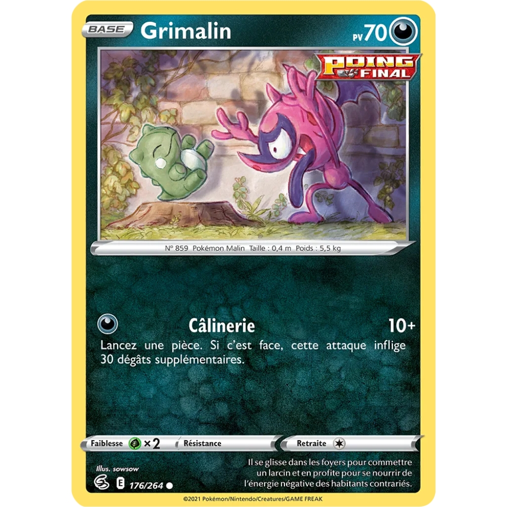 Carte Grimalin Commune (Brillante) de Pokémon Poing de Fusion 176/264