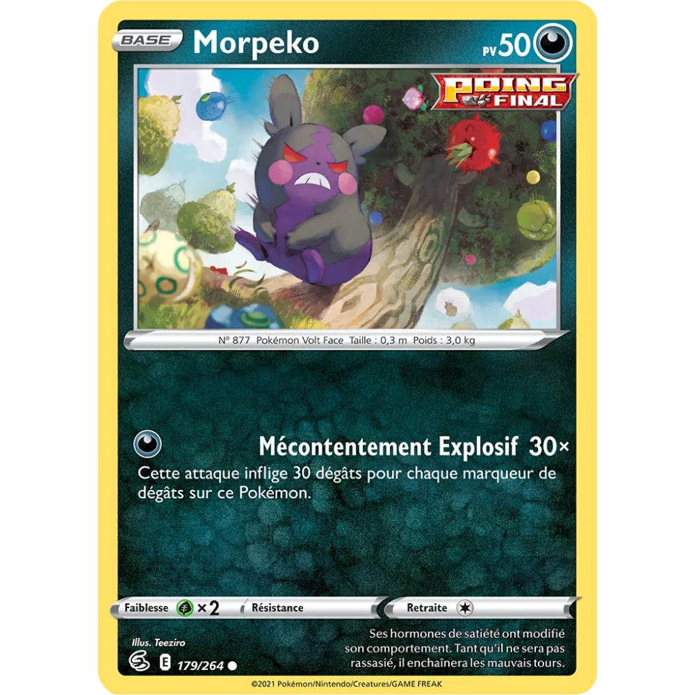 Morpeko 179/264 : Joyau Commune (Brillante) de l'extension Pokémon Poing de Fusion