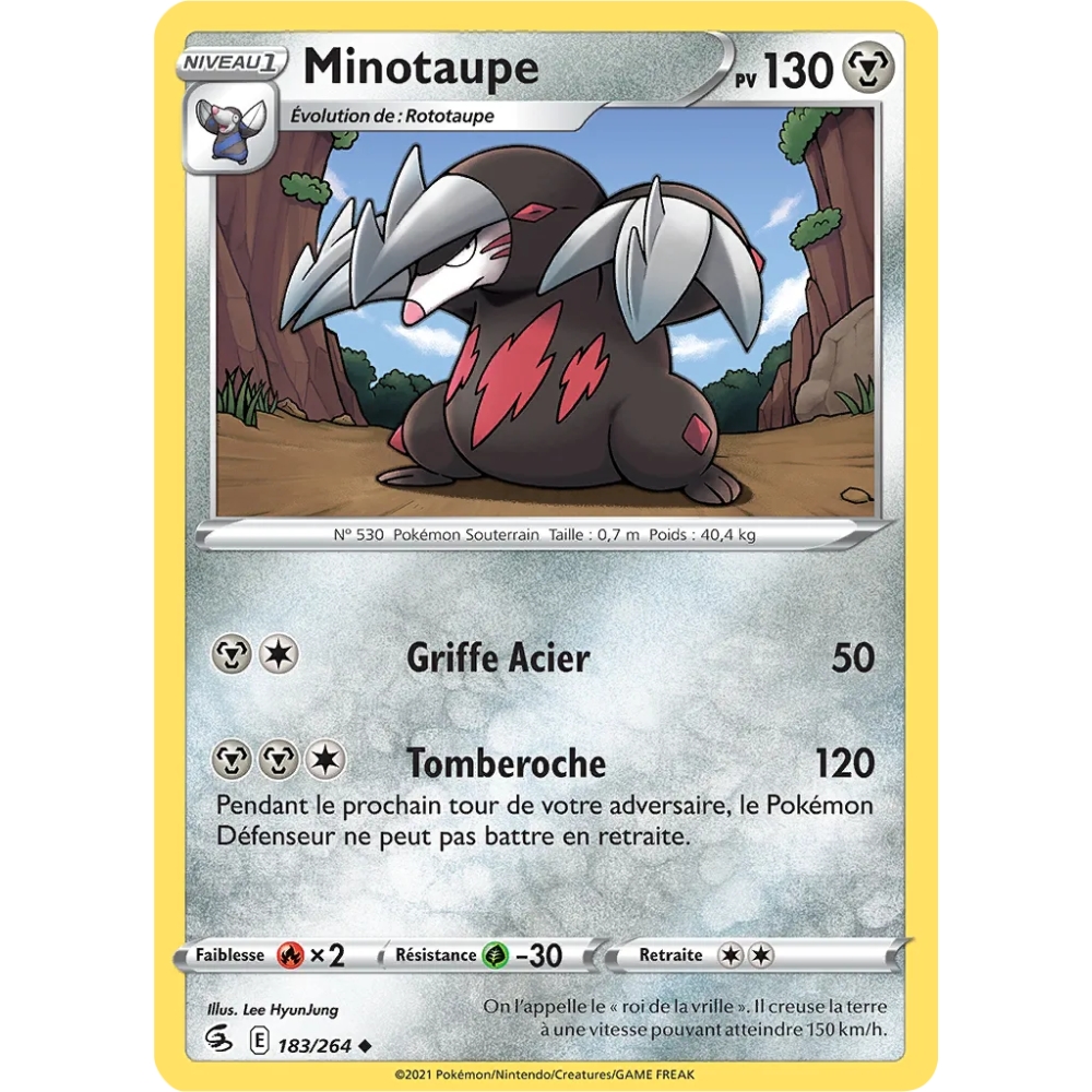 Minotaupe 183/264 : Joyau Peu commune (Brillante) de l'extension Pokémon Poing de Fusion