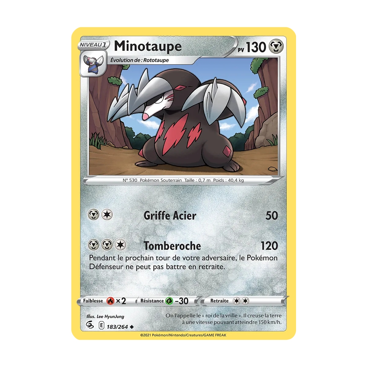 Minotaupe 183/264 : Joyau Peu commune (Brillante) de l'extension Pokémon Poing de Fusion