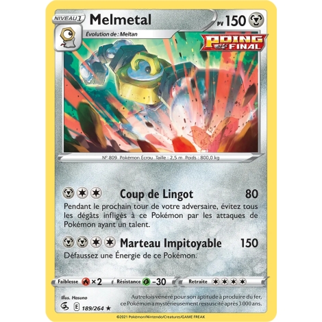 Carte Melmetal - Holographique rare de Pokémon Poing de Fusion 189/264