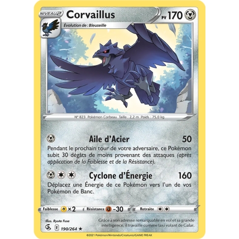 Corvaillus, carte Rare (Brillante) de la série Poing de Fusion