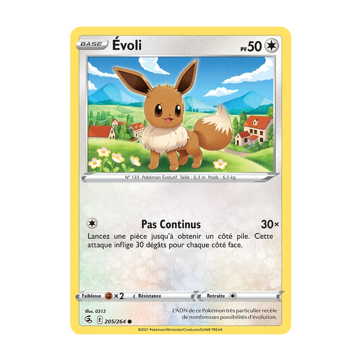 Évoli 205/264 Commune (Brillante) de Pokémon Poing de Fusion