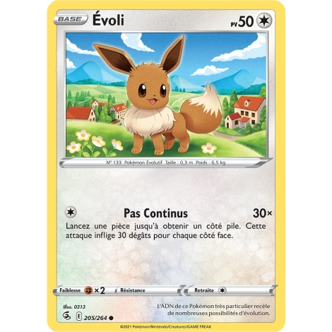 Évoli 205/264 Commune (Brillante) de Pokémon Poing de Fusion