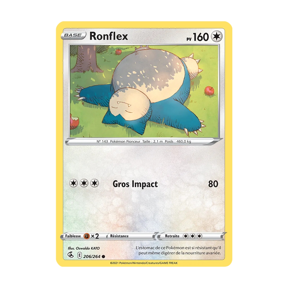 Carte Ronflex - Commune (Brillante) de Pokémon Poing de Fusion 206/264