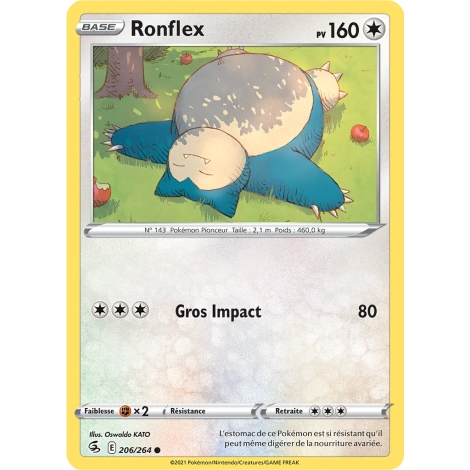 Carte Ronflex - Commune (Brillante) de Pokémon Poing de Fusion 206/264