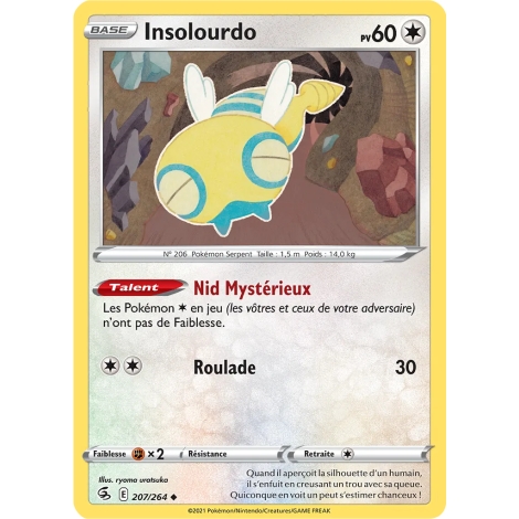 Carte Insolourdo - Peu commune (Brillante) de Pokémon Poing de Fusion 207/264