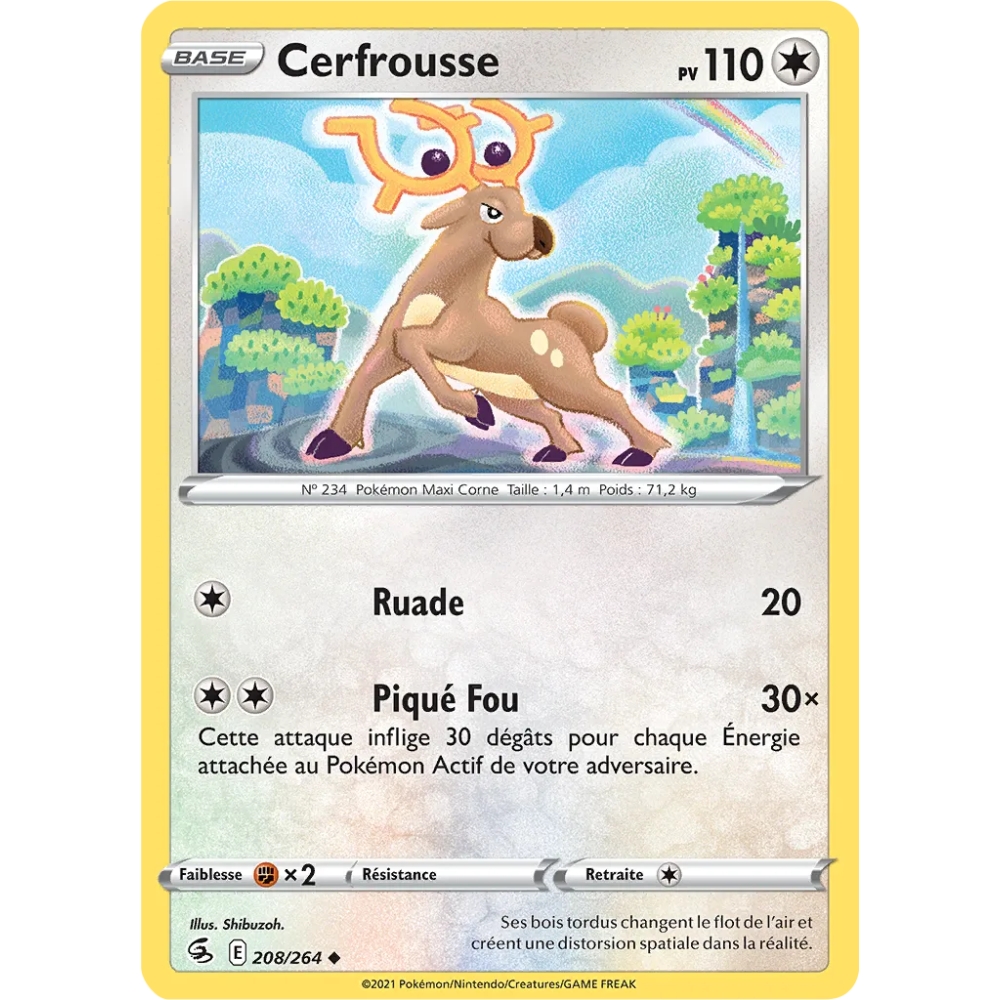 Cerfrousse 208/264 Brillante de l'extension Pokémon Poing de Fusion