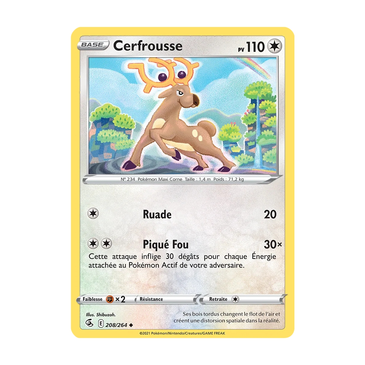 Cerfrousse 208/264 Brillante de l'extension Pokémon Poing de Fusion