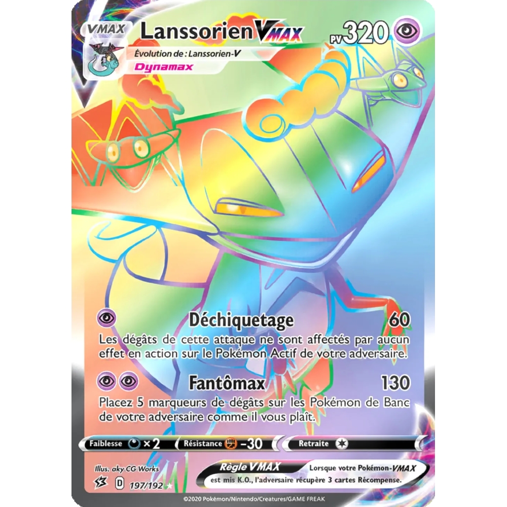 Lanssorien 197/192 : Joyau Arc-en-ciel rare de l'extension Pokémon Épée et Bouclier Clash des Rebelles