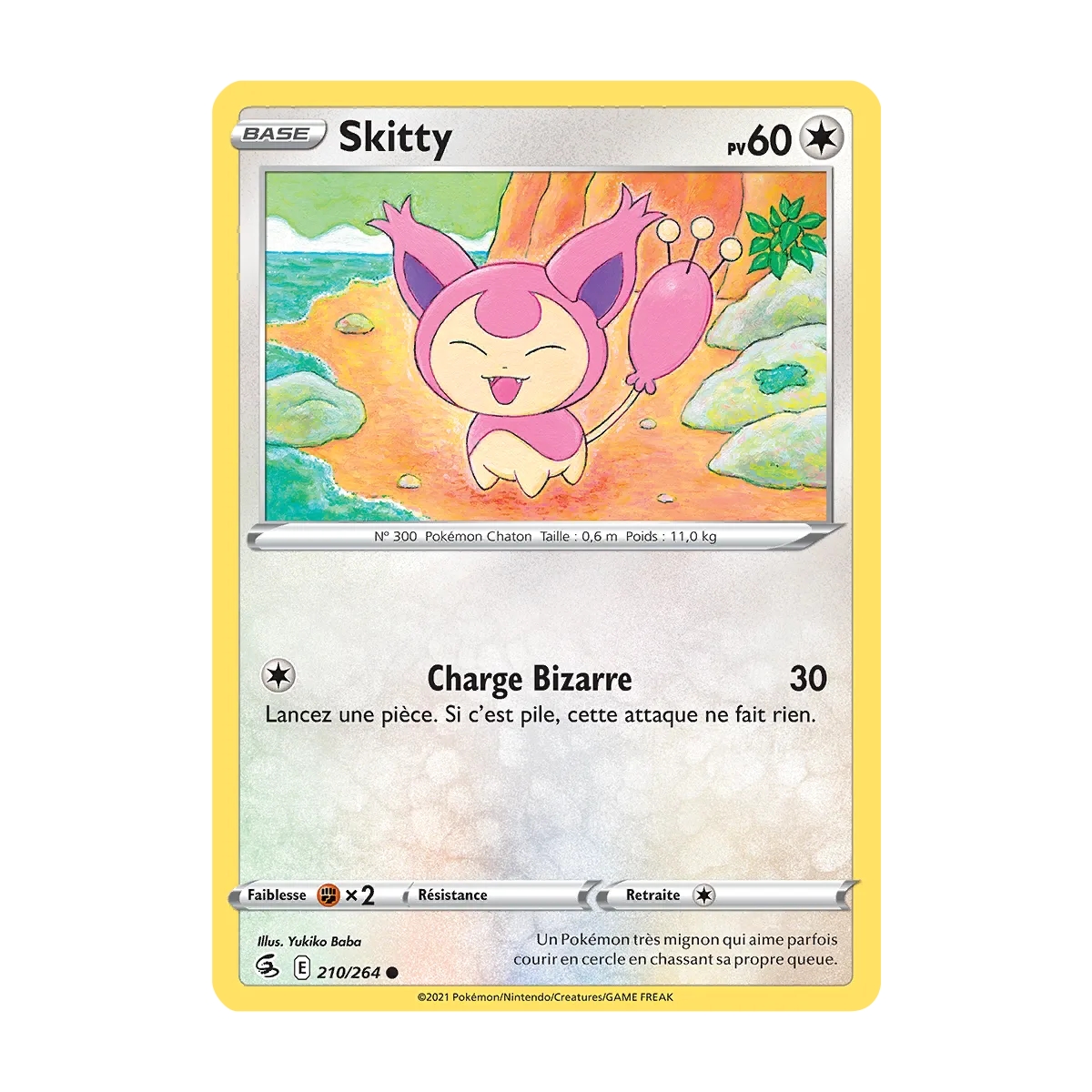 Carte Skitty - Commune (Brillante) de Pokémon Poing de Fusion 210/264