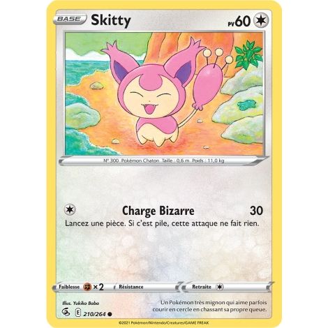 Carte Skitty - Commune (Brillante) de Pokémon Poing de Fusion 210/264