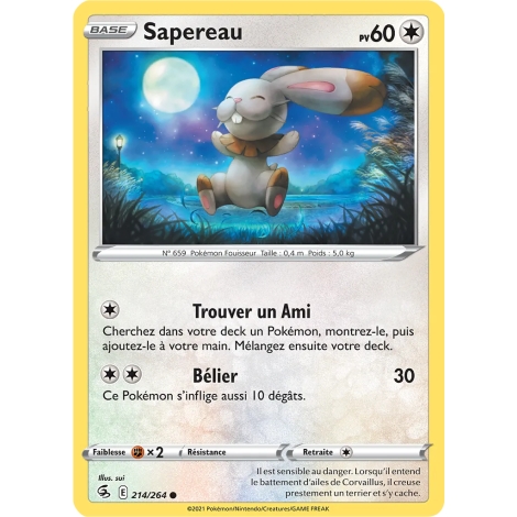 Sapereau 214/264 : Joyau Commune (Brillante) de l'extension Pokémon Poing de Fusion